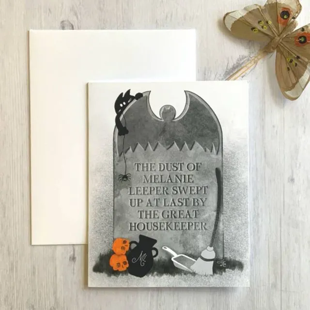 Tombstone Great Housekeeper Halloween Card