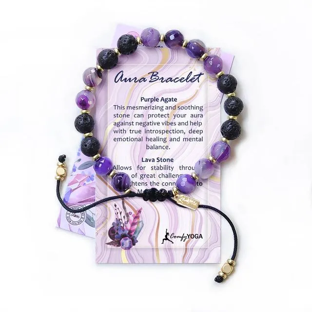 Aura Aroma Bracelet - Handmade Lava Stone Bracelet