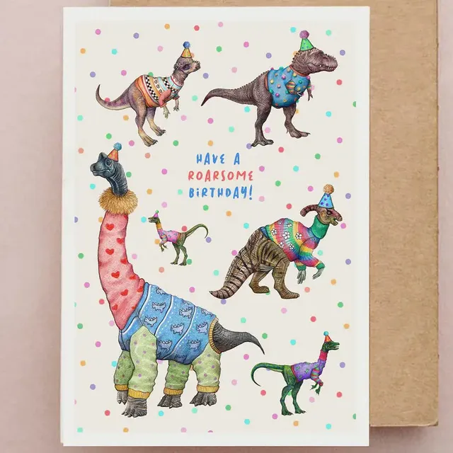 Party Dinosaurs Birthday Card | Funny Greetings Cards