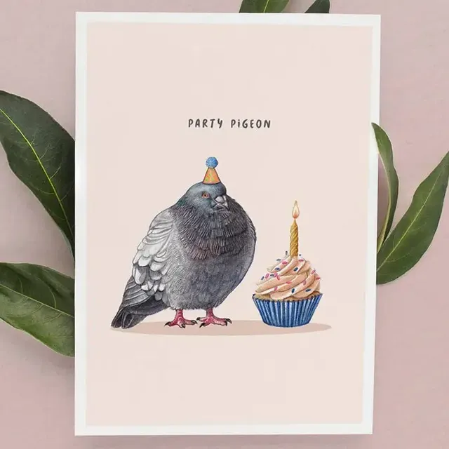 Party Pigeon  | Funny Birthday Card | Greetings Cards