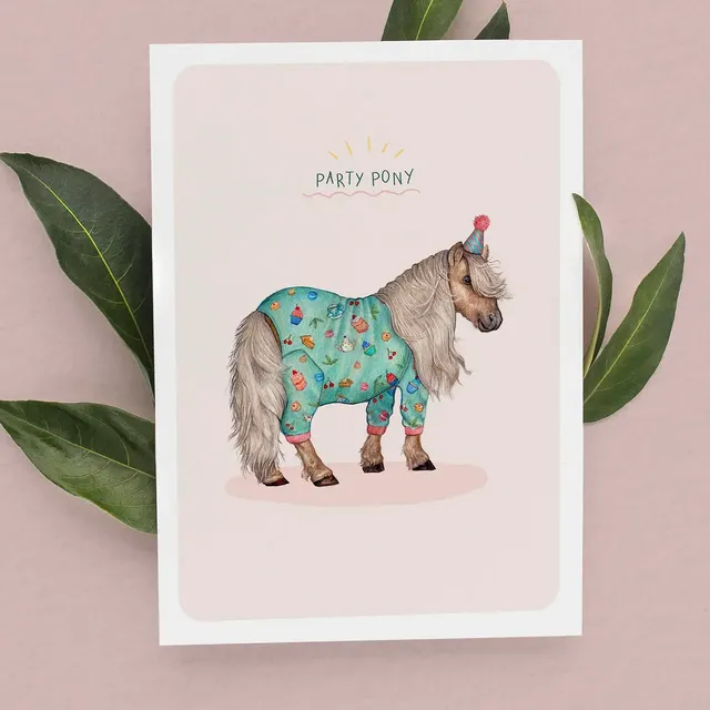 Shetland Pony Birthday Card | Cute Horse Greetings Card