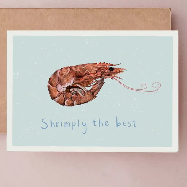 Shrimply the Best card | Valentines | Prawn Greetings Card