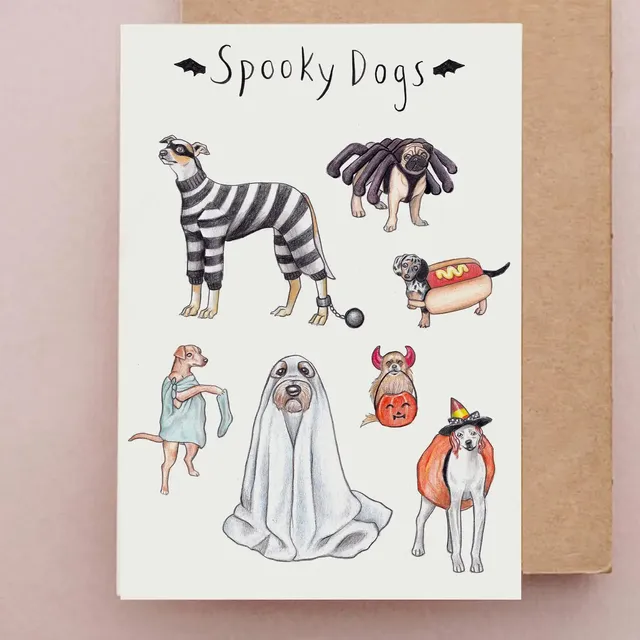 Spooky Dogs Greetings Card | October Birthday Card