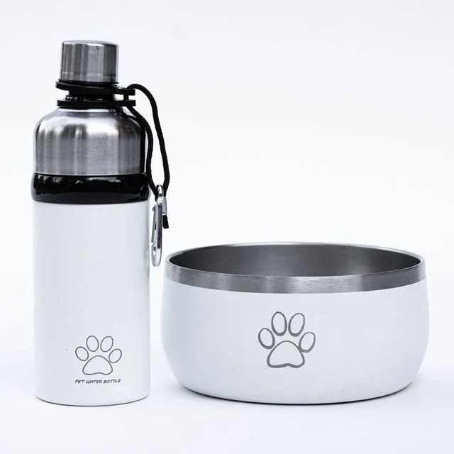 Pet Water Bottle & Dog Bowl Set