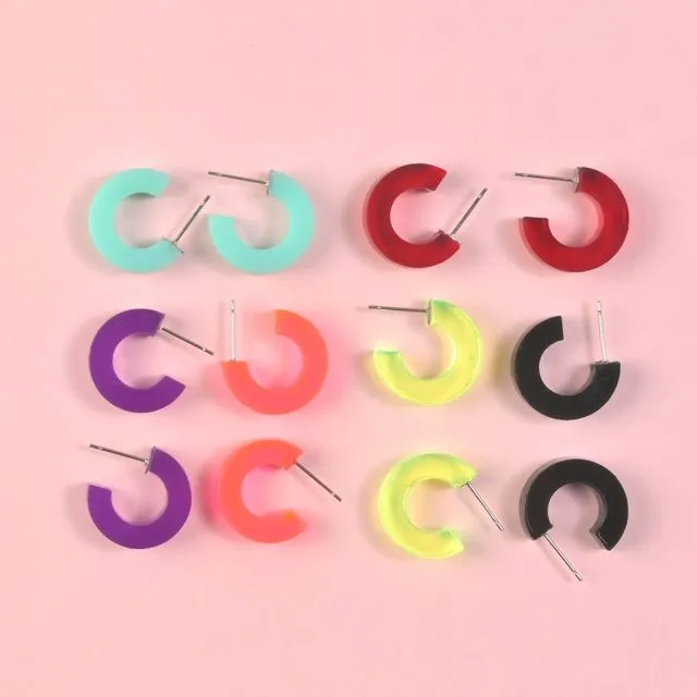 Small Hoop Earrings, Acrylic
