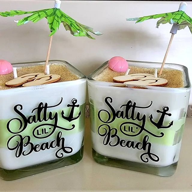 Beach Theme scented soy wax candle