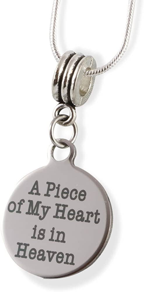 A Piece of My Heart is In Heaven  Snake Chain Necklace