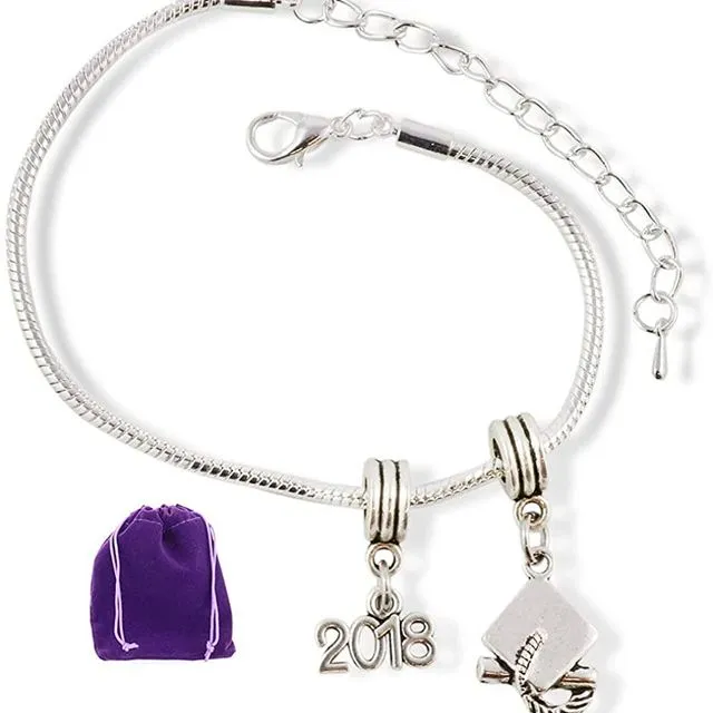 2018 Graduation Party Gifts for Her Bracelet Jewelry Charm Gift for Women and Men Accessories Favors Class of 2018 Grad Gifts