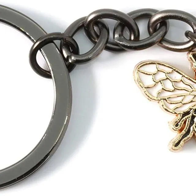 Bumble Bee Keychain | Bee Keychain with Black 1 Inch Ring with a Bumble Bee Charm Great for Women or Men or Anyone that Loves Bumblebee Accessories and Bee Keychains for Women