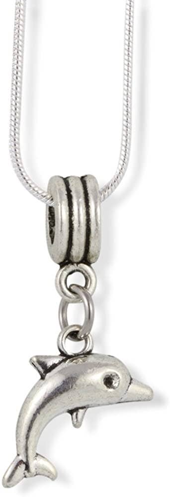 Dolphin Charm Snake Chain Necklace