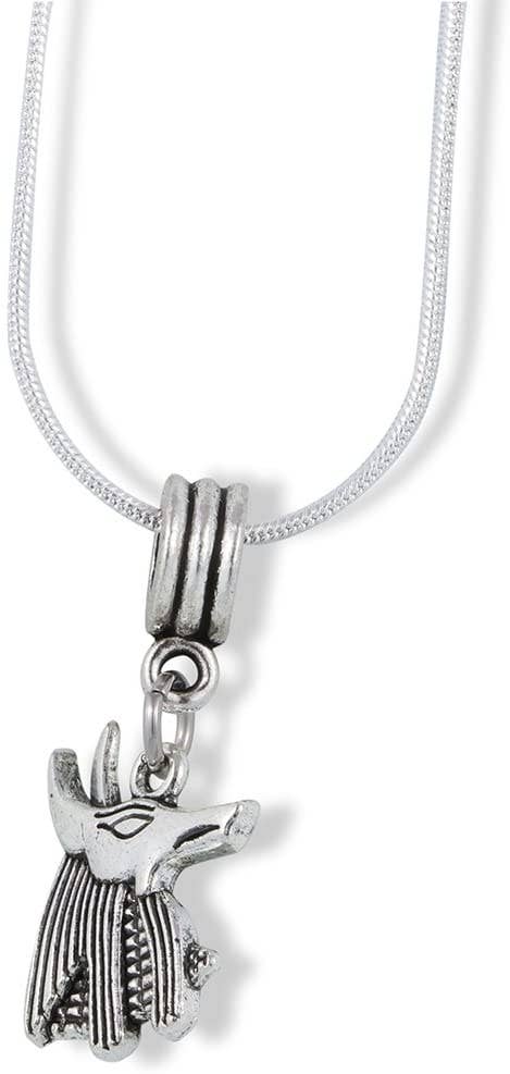 Emerald Park Jewelry Anubis Dog Egyptian God Charm Snake Chain Necklace
