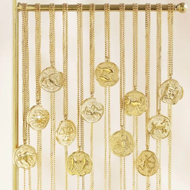50623 Gold Stainless Steel Sagittarius Zodiac Pendant Necklace
