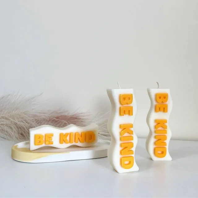 Be Kind Word Art Candle - Aesthetic Soy Candle Gifts
