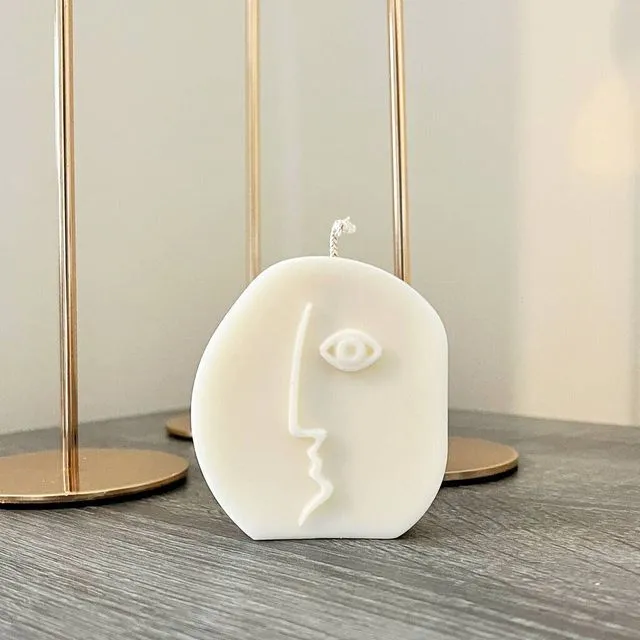 Moai Face Shape Candle - Oval Pillar Candle - Round Candles