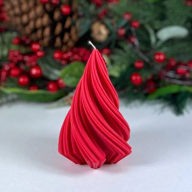 Spiral Christmas Tree Candle - Swirly Xmas Tree Candle