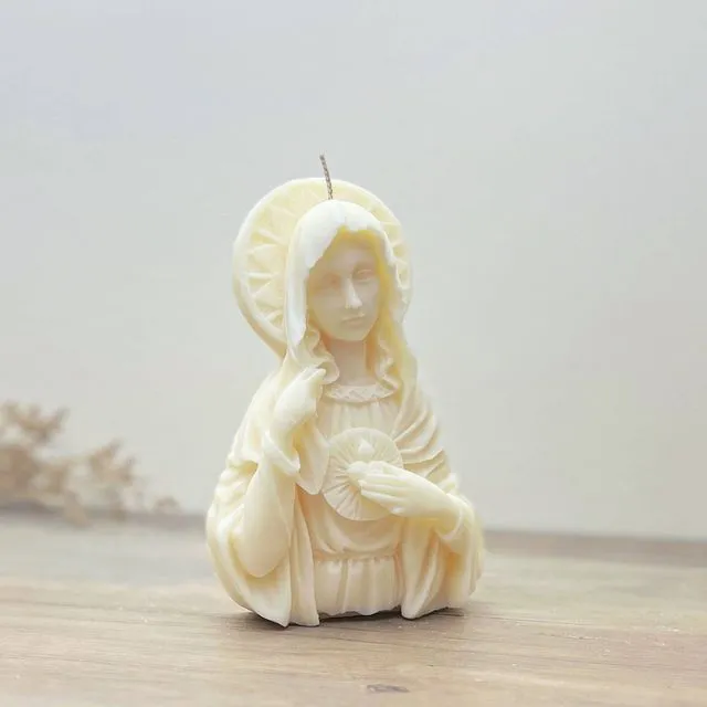 Virgin Mary Christmas Candle - Mother Mary Christian Candle