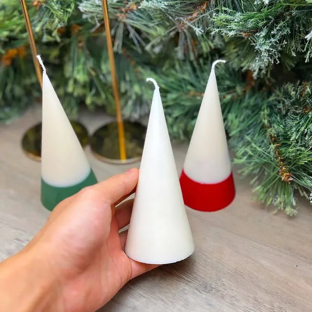 White Christmas Pillar Candle - Ombre Christmas Candles