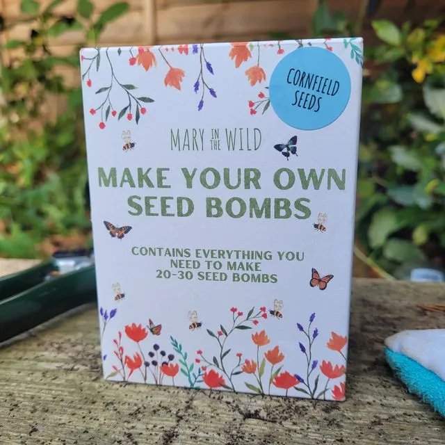 Kit to Make Your Own Seed Bombs - Cornfield Seed Mix Gardening Kit