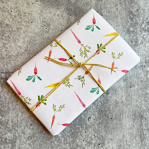 Organic Carrot & Radish Creative Flat Sheet Gift Wrap