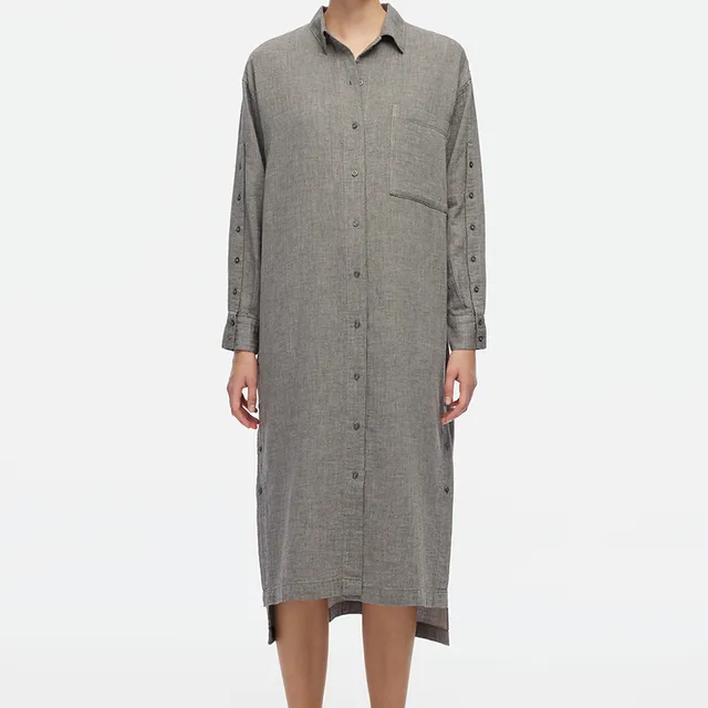 Gray Shirt Dress (3357); 100% cotton