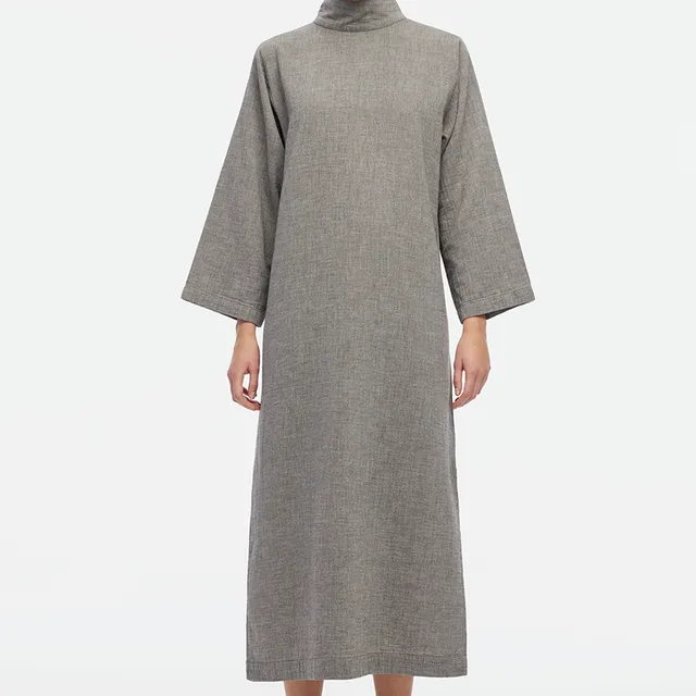 Gray Turtleneck Dress (3358); 100% cotton