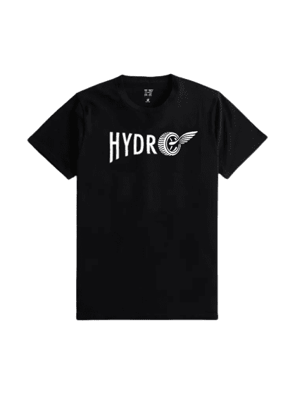 Black Hydro T-shirt Wing Wheel Logo