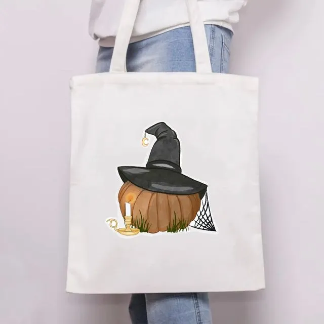 Witchy Pumpkin Tote Bag with Luleaux Logo