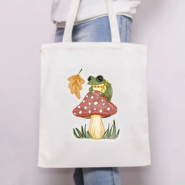 Fall Frog Tote Bag with Luleaux Logo