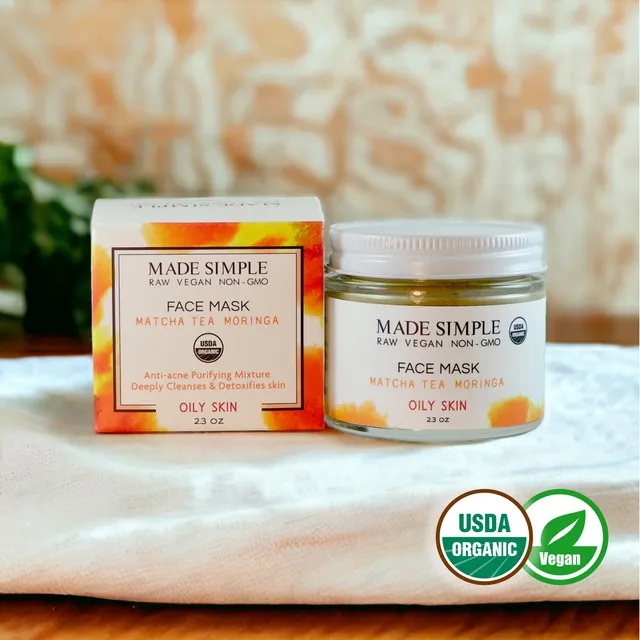 Certified Organic Vegan Matcha Tea Moringa Face Mask