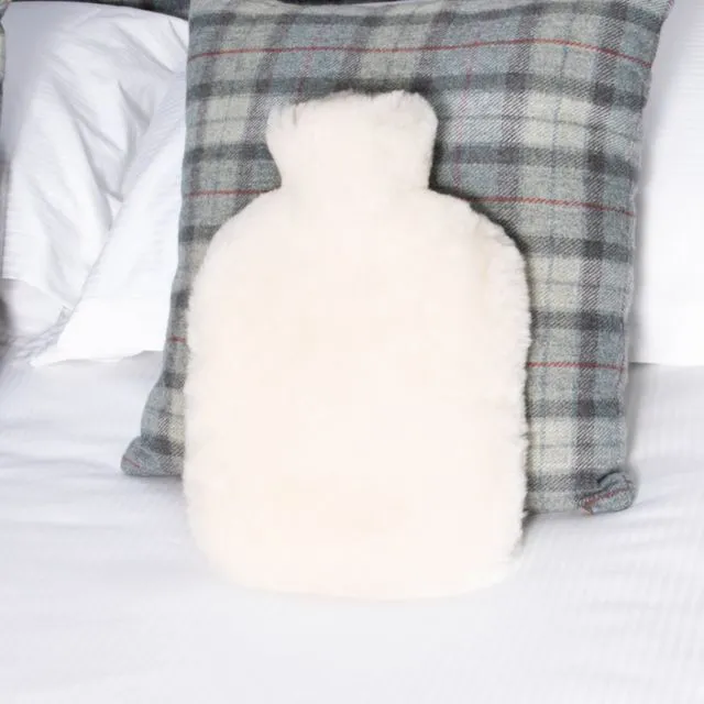 White Sheepskin Hot Water Bottle