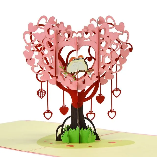 3D Pop-Up card Love Tree - Valentine's Day