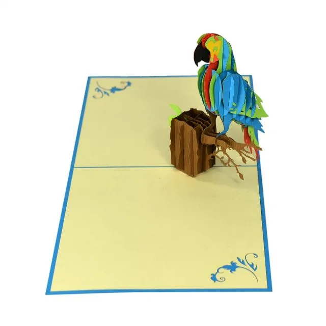 3D Pop-Up card Parrot * Spring * Summer