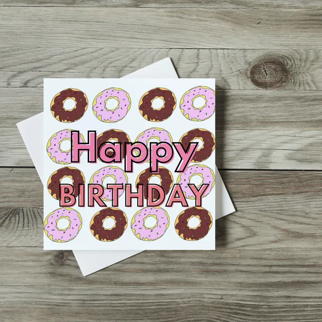 Greeting Card - Happy Birthday - Donuts