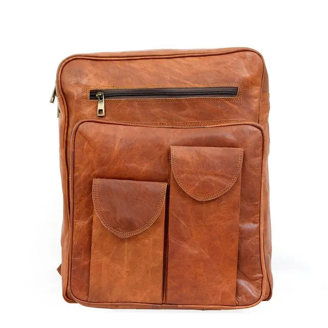 Genuine Leather Backpack Travel Bag Schoolbag Rucksack Casual Day-pack