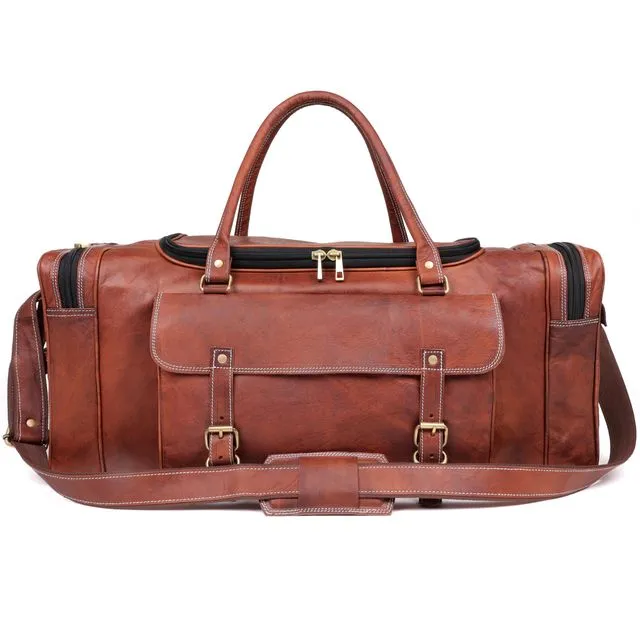 Leather Duffel Bag Travel Vintage Carry on Duffle Bags for Airplanes Luggage Weekender Overnight Bag