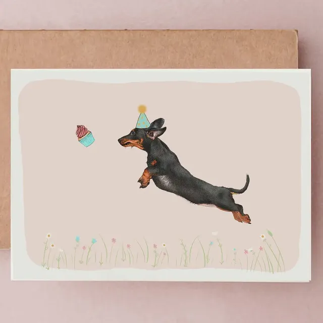Dog Birthday Card | Dachshund Greetings card | Sausage Dog