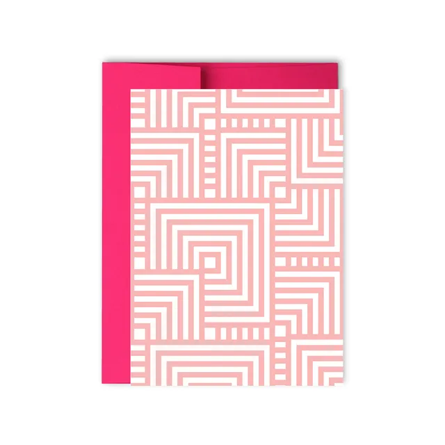 Pink Geometric Blank Card