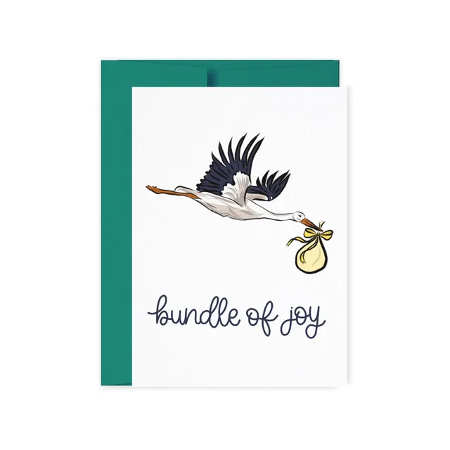 Bundle Of Joy Stork New Baby Card