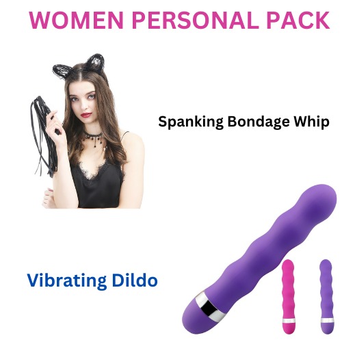Spanking Bondage Whip 17" & Speed Vibrating Dildo