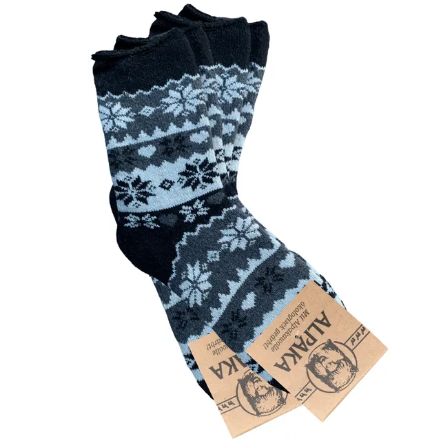 Alpaca Socks Women | 2 Pair | 35-39 | Blue, Gray