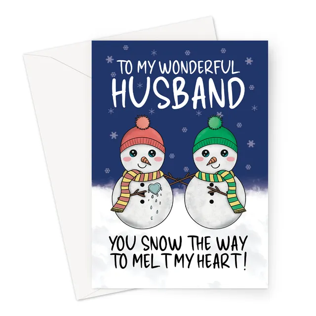 Husband Christmas A6 or 7x5" Card | Snowman Humour