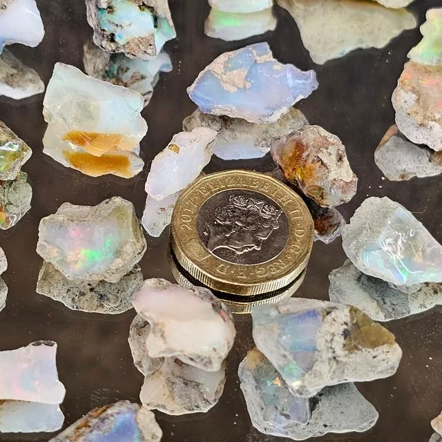 Ethiopian Opal Crystal In Display Case