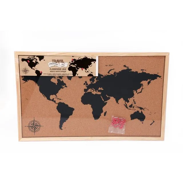 Framed Cork Board Map