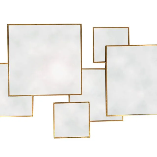 Gold Framed Multi Mirror - Square - Gold