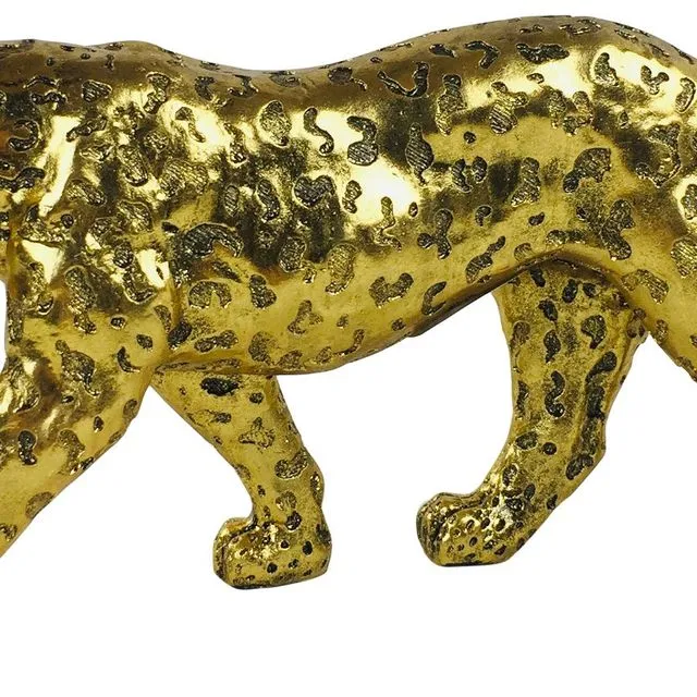 Gold Glitter Effect Leopard 40cm - Gold
