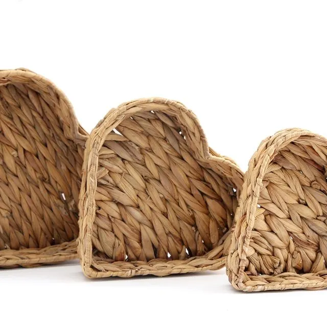 Rattan Heart Shape Basket Trays