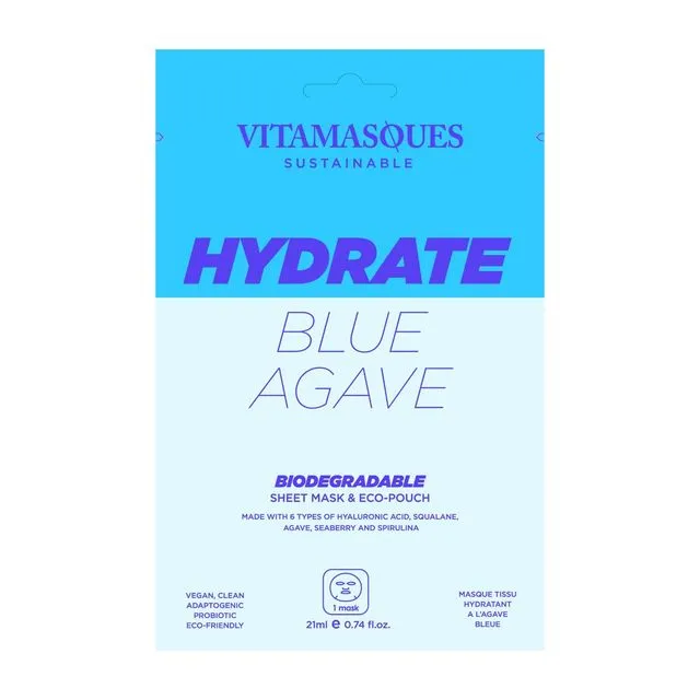 Hydrate Blue Agave Biodegradable Face Sheet Mask