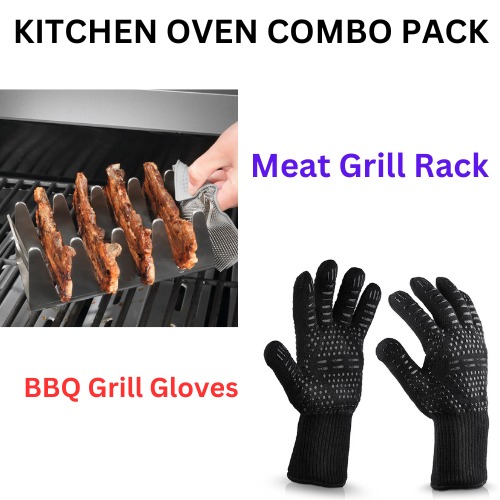 BBQ Grill Gloves & Multi Grill Rack Pack