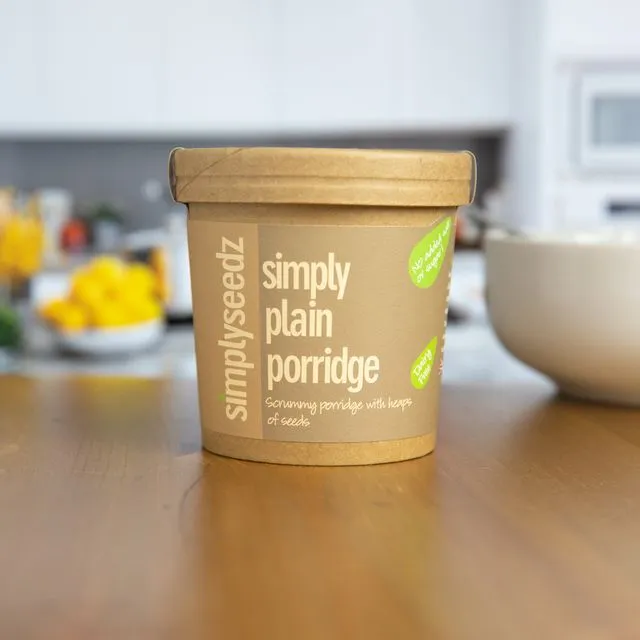 SIMPLY PLAIN Vegan & Dairy Free Instant Porridge Pot 60g (pack of 9)