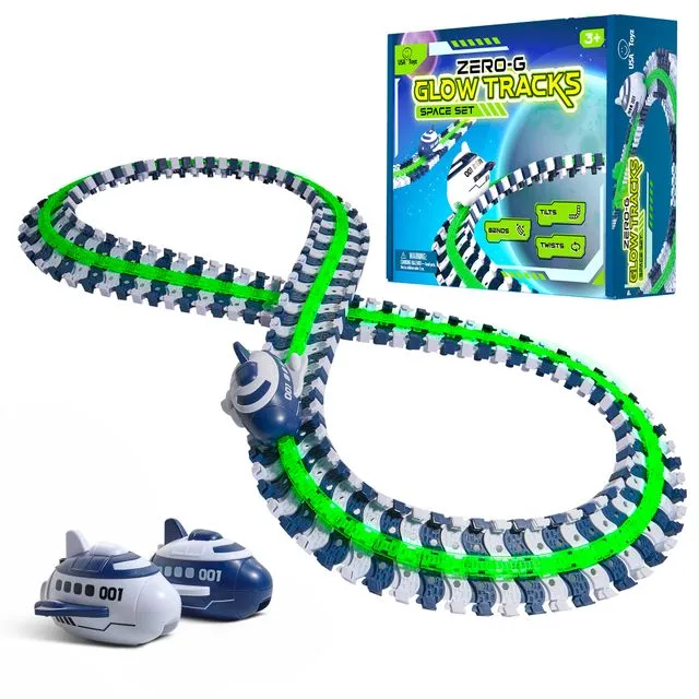 USA Toyz Zero G Space Glow Race Track for Kids- 258pc